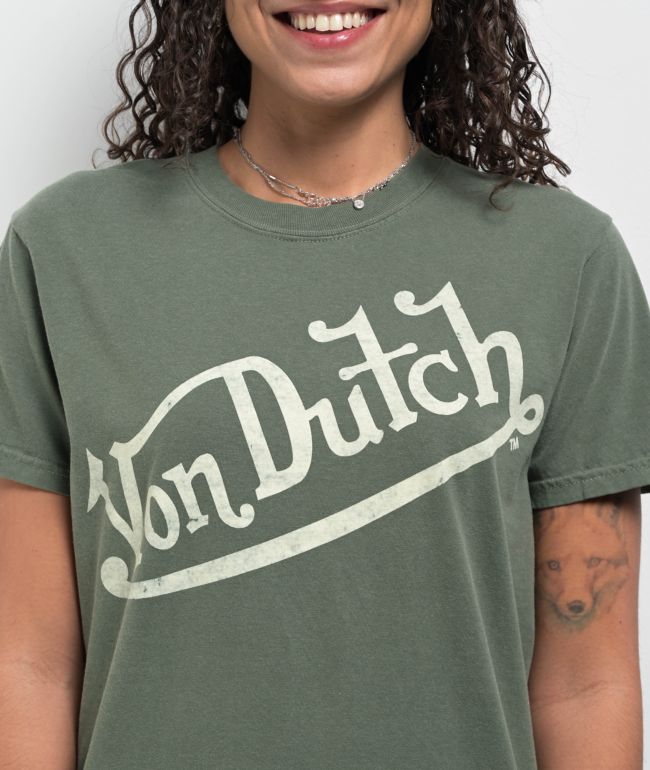 Von Dutch Logo Green T-Shirt - thumbnail 3
