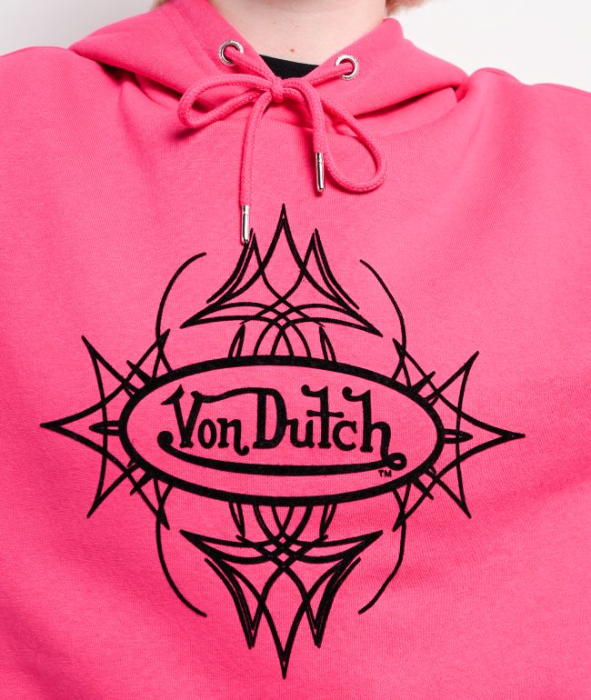 Von Dutch Pink Cropped Hoodie - thumbnail 3