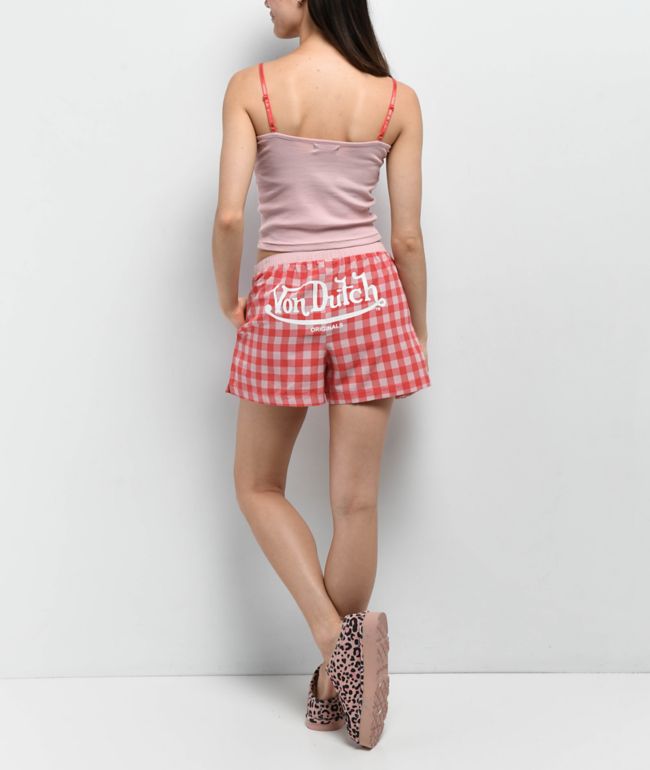 Von Dutch Red Plaid Lounge Set - thumbnail 2