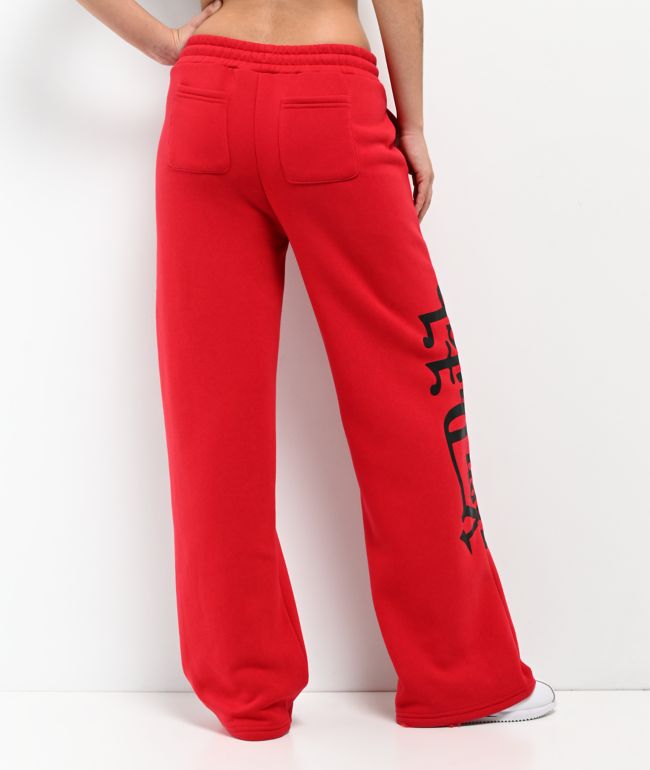 Von Dutch Red Wide Leg Sweatpants - thumbnail 2