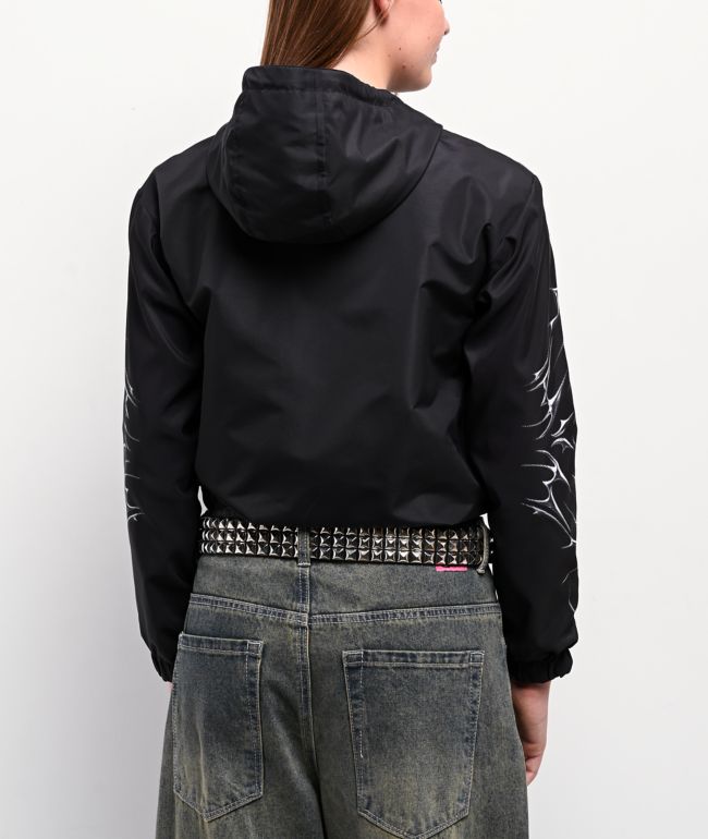 Von Dutch Taslon Crystal Black Windbreaker Zip Jacket - thumbnail 2