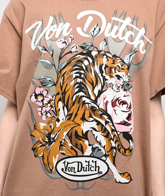 Von Dutch Tiger Rose Beige T-Shirt - thumbnail 3