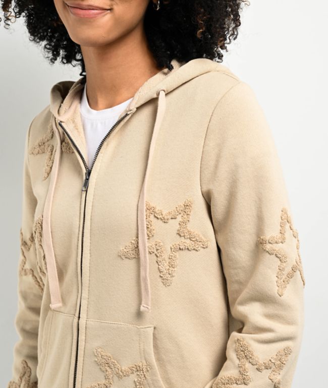 Weekend Millie Chenille Star Beige Zip Hoodie - thumbnail 3