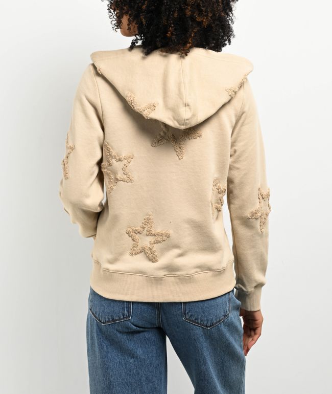 Weekend Millie Chenille Star Beige Zip Hoodie - thumbnail 2
