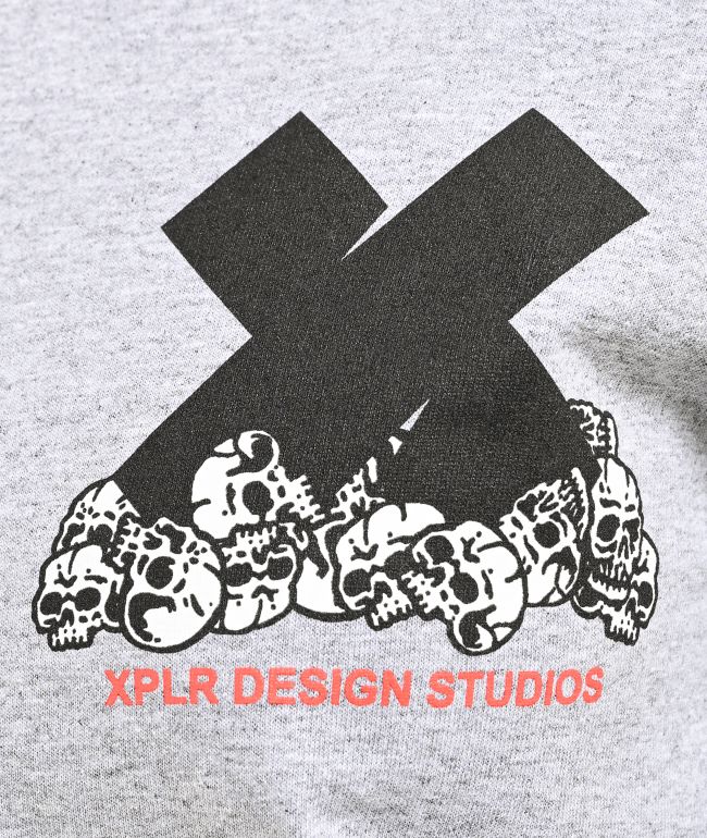 XPLR Bones Grey Long Sleeve T-Shirt - thumbnail 3