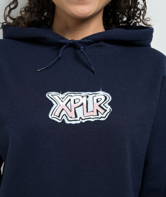 XPLR Ghost Graffiti Navy Hoodie - thumbnail 3