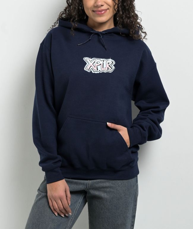 XPLR Ghost Graffiti Navy Hoodie - thumbnail 2