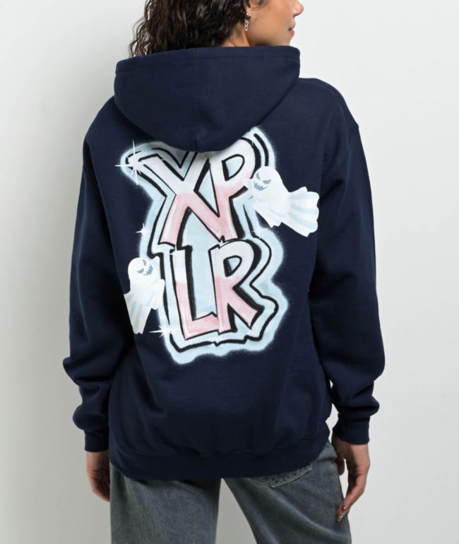 XPLR Ghost Graffiti Navy Hoodie
