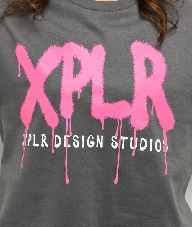 XPLR Graffiti V2 Charcoal T-Shirt - thumbnail 3