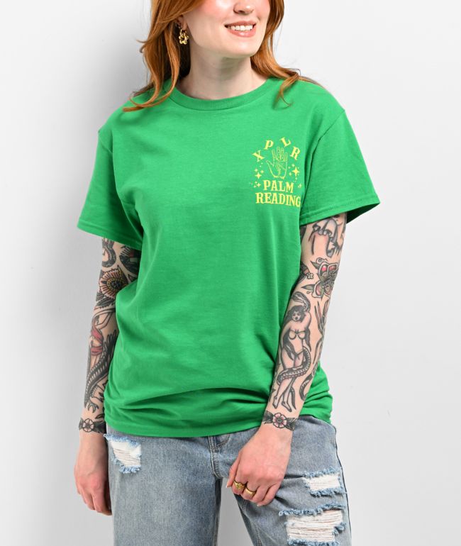 XPLR Palm Reading Green T-Shirt - thumbnail 2