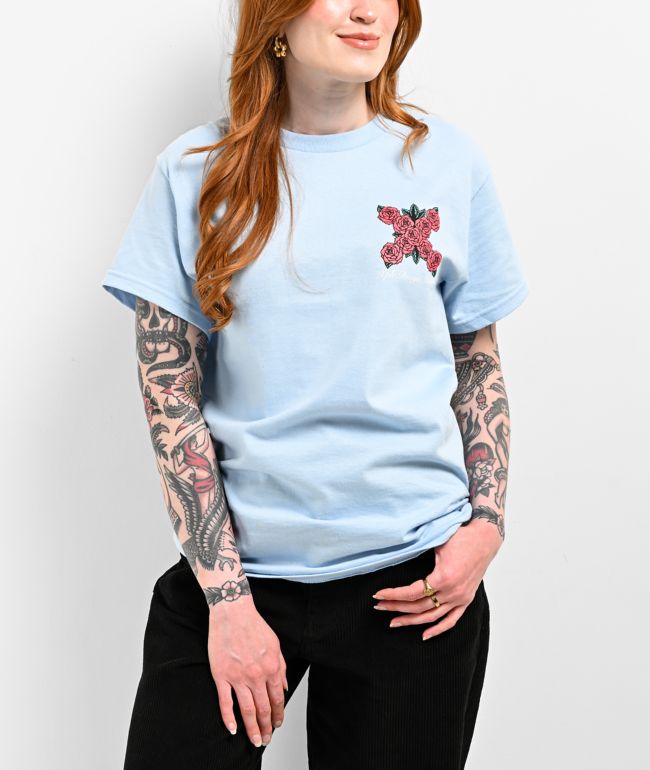 XPLR Roses Logo Light Blue T-Shirt - thumbnail 2