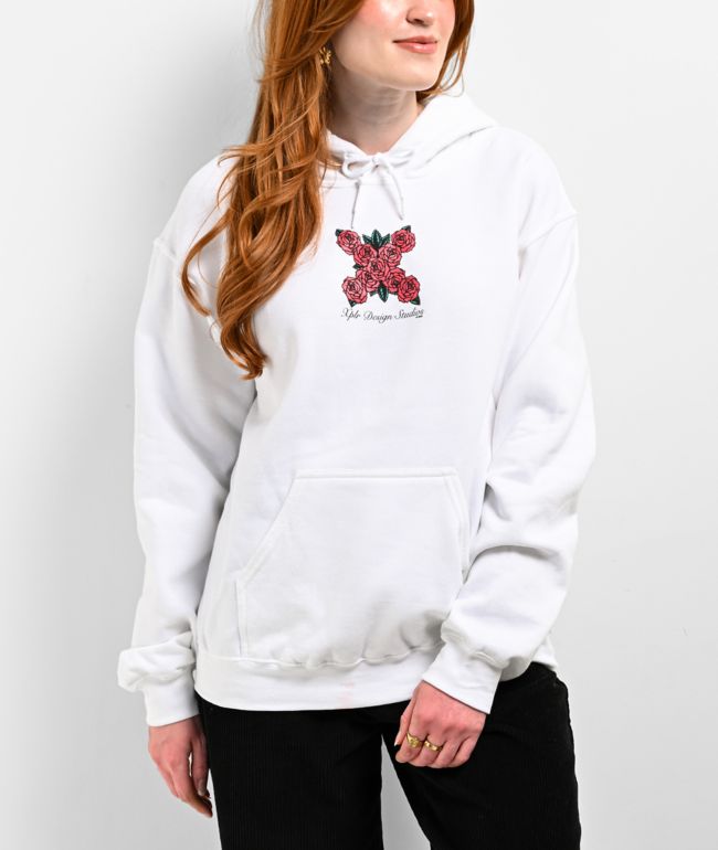 XPLR Roses Logo White Hoodie - thumbnail 2