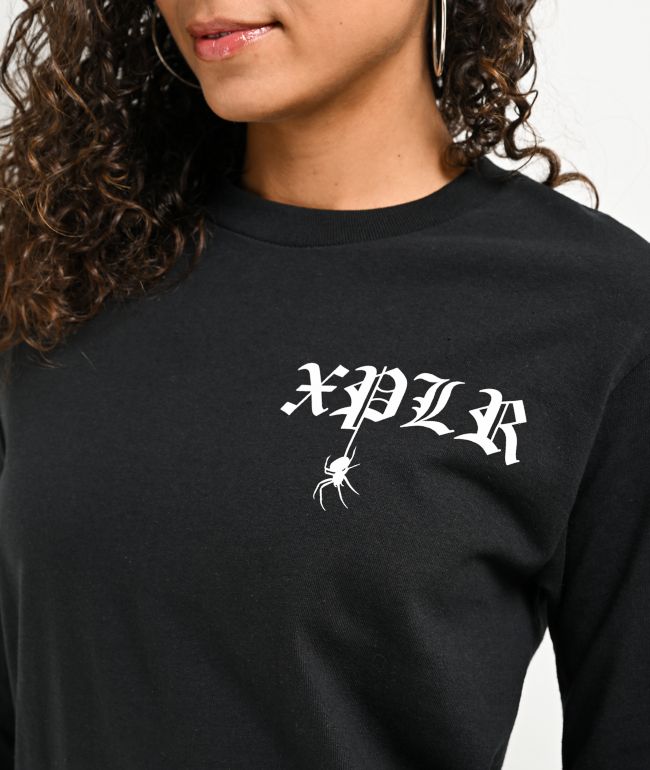 XPLR Spider Black Long Sleeve T-Shirt - thumbnail 3