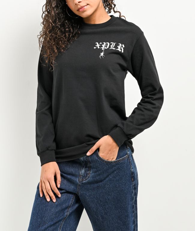 XPLR Spider Black Long Sleeve T-Shirt - thumbnail 2