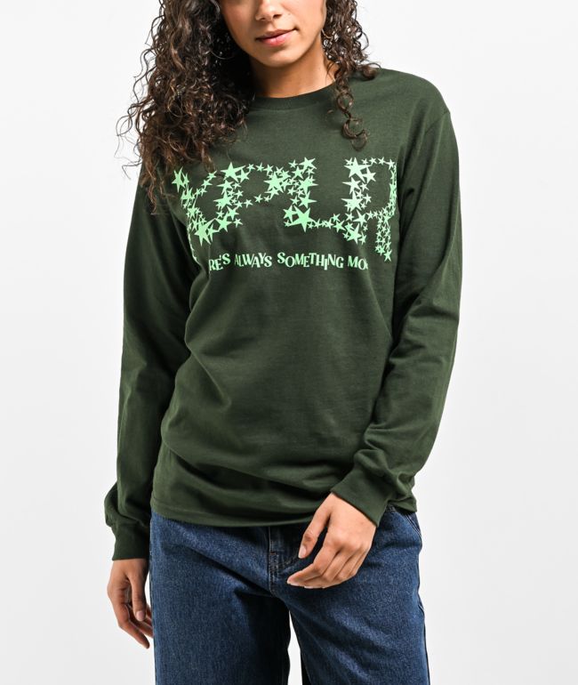 XPLR Stars Forest Green Long Sleeve T-Shirt