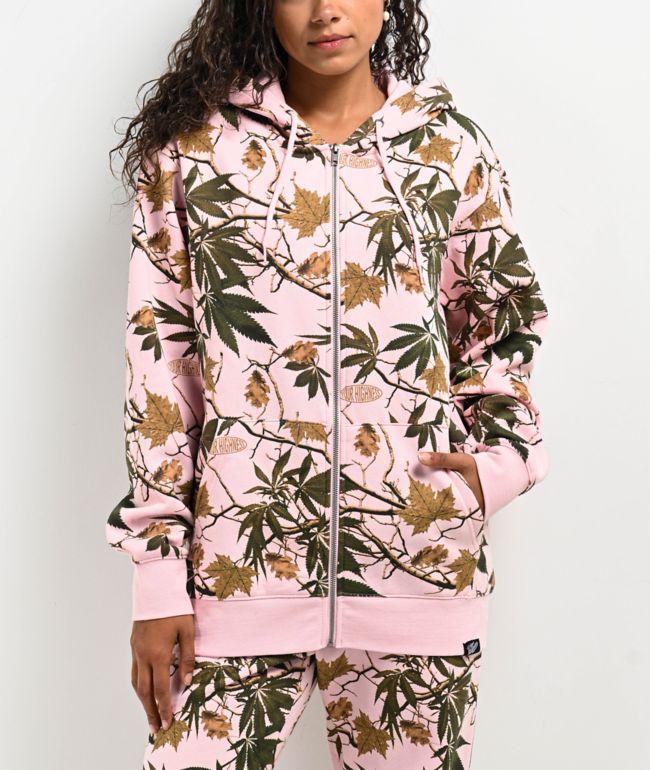 Your Highness Autumn Camo Pink Zip Hoodie