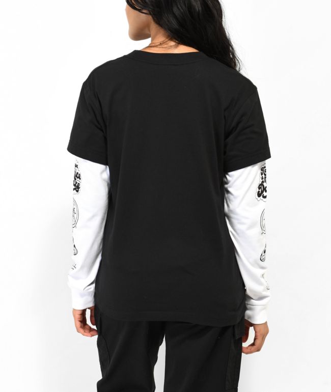 Your Highness Distal Black 2Fer Long Sleeve T-Shirt - thumbnail 2