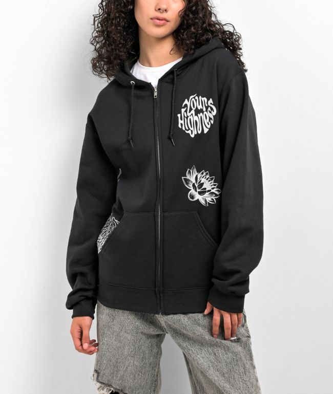 Your Highness Dragonfly Black Zip Hoodie