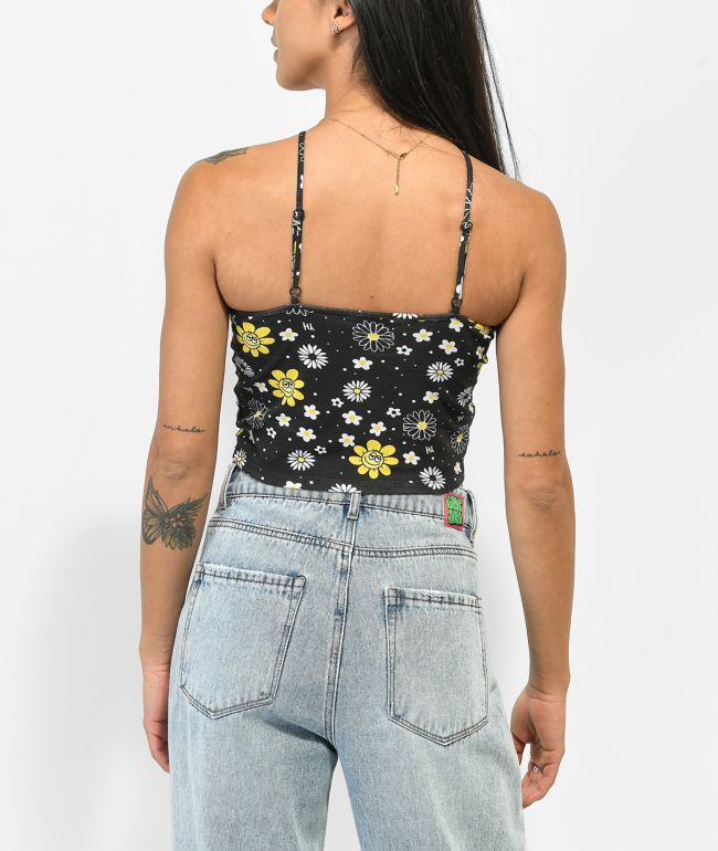 Your Highness Flower Shower Black Halter Top - thumbnail 2