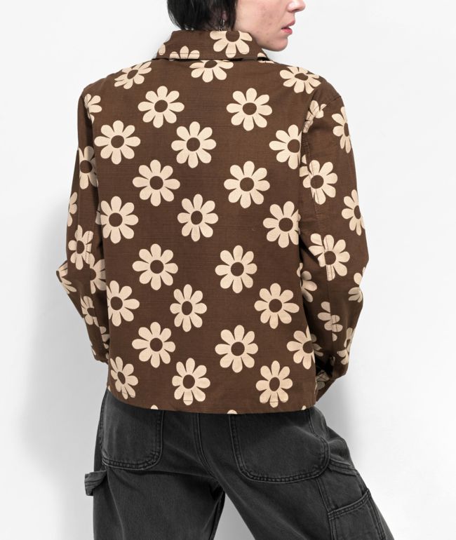 Your Highness Hazy Daisy Brown Chore Jacket - thumbnail 2