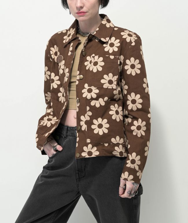 Your Highness Hazy Daisy Brown Chore Jacket
