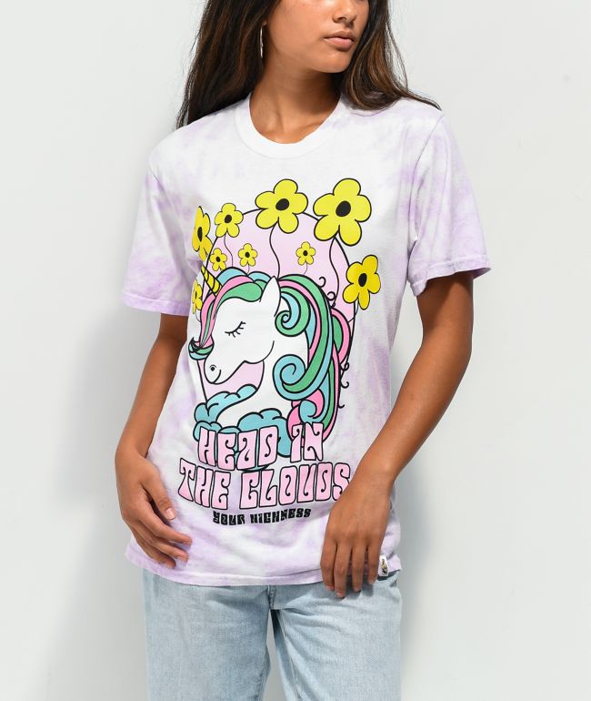 Your Highness Head In The Clouds Violet Tie Dye T-Shirt