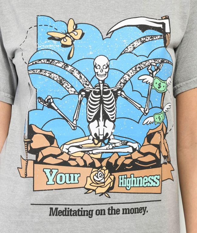 Your Highness Meditating Grey T-Shirt - thumbnail 3
