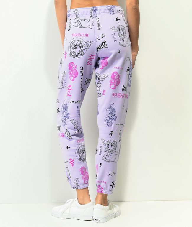 Your Highness Puff Puff AOP Purple Sweatpants - thumbnail 2