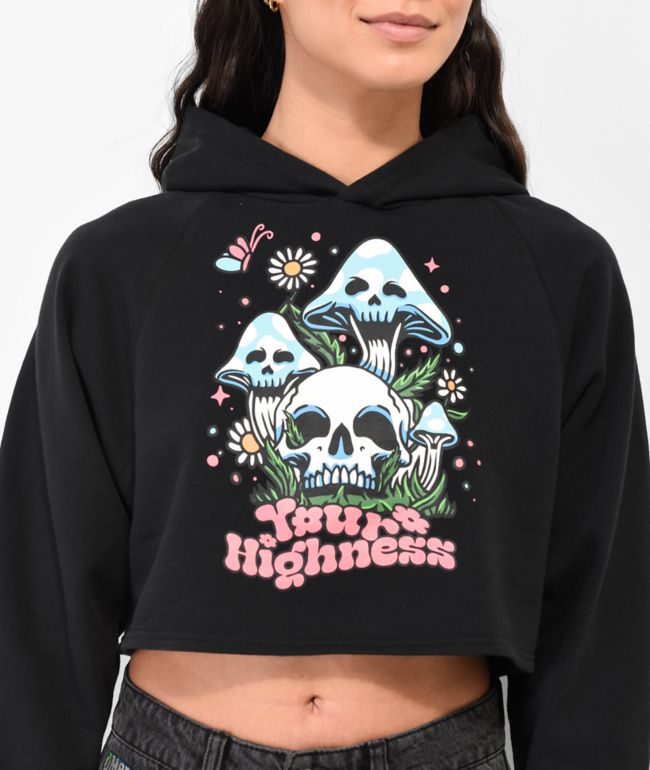 Your Highness Root Rot Black Crop Hoodie - thumbnail 3