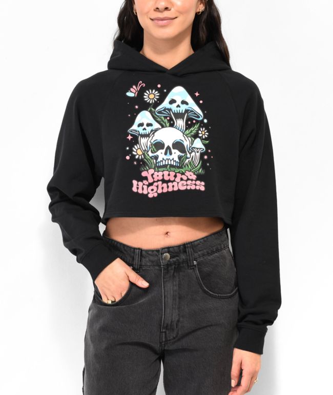 Your Highness Root Rot Black Crop Hoodie - thumbnail 2