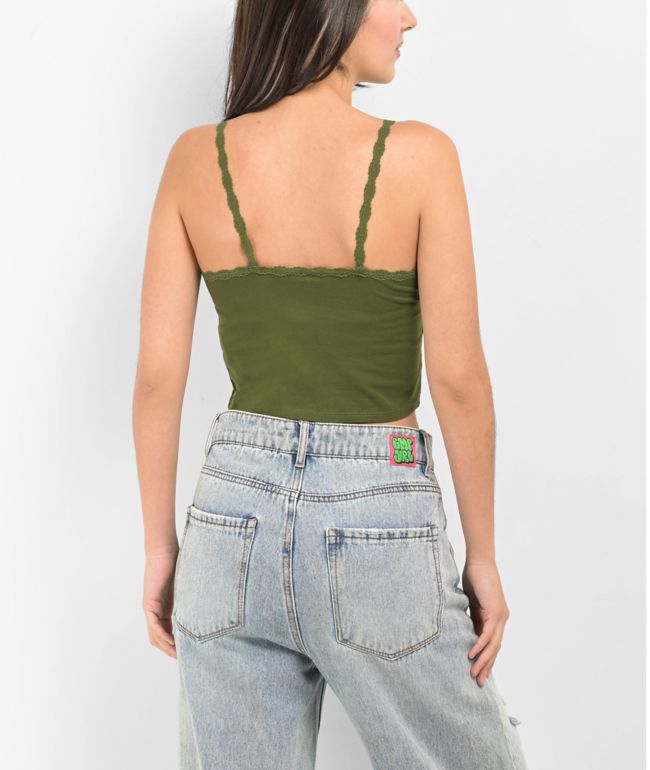 Zine Berry Green Crop Tank Top - thumbnail 2