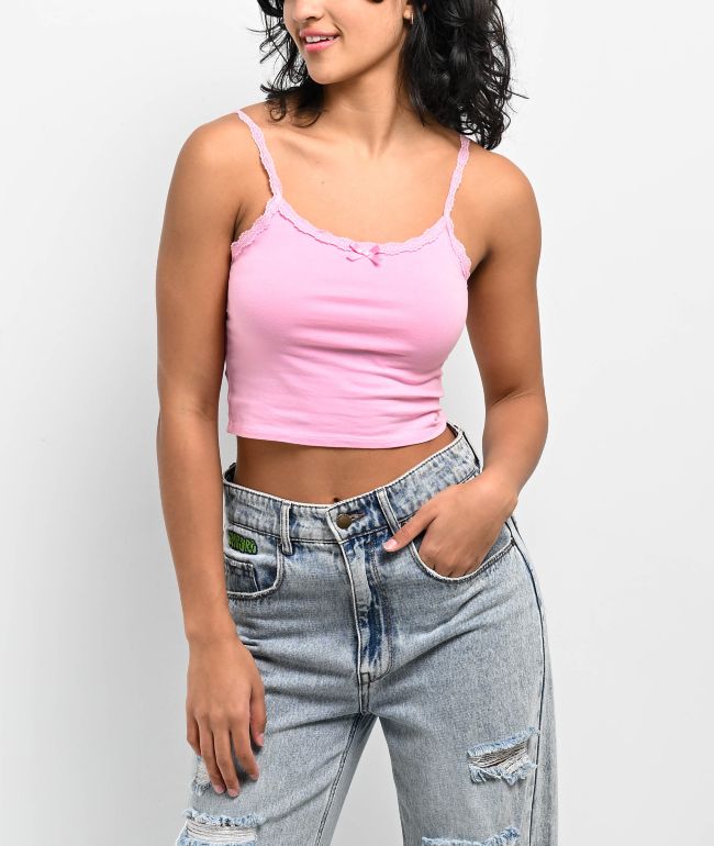 Zine Berry Pink Crop Tank Top