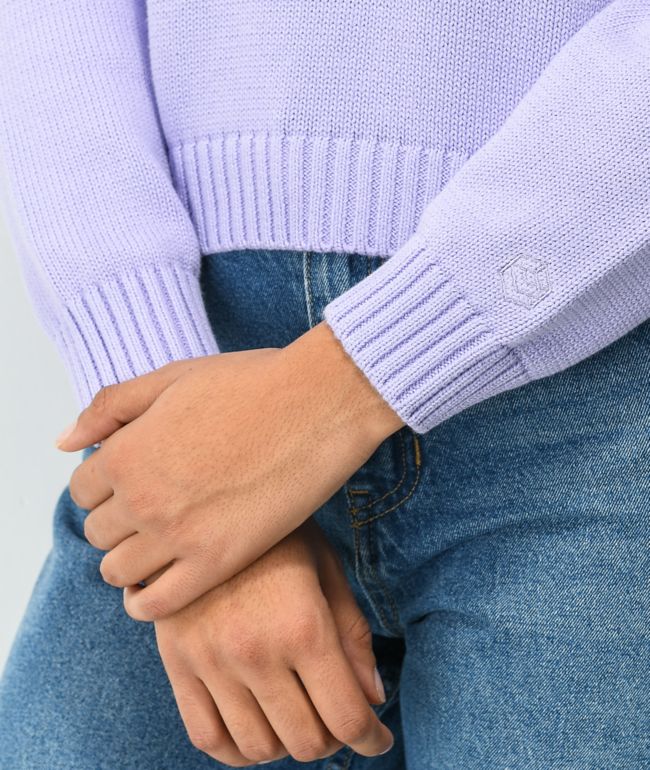 Zine Charley Lavender Crop Crewneck Sweatshirt - thumbnail 3