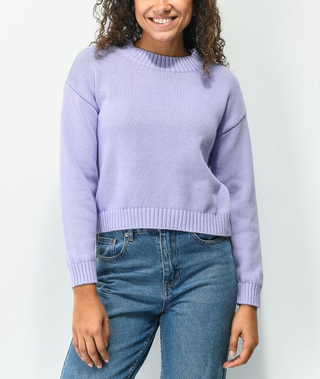 Zine Charley Lavender Crop Crewneck Sweatshirt