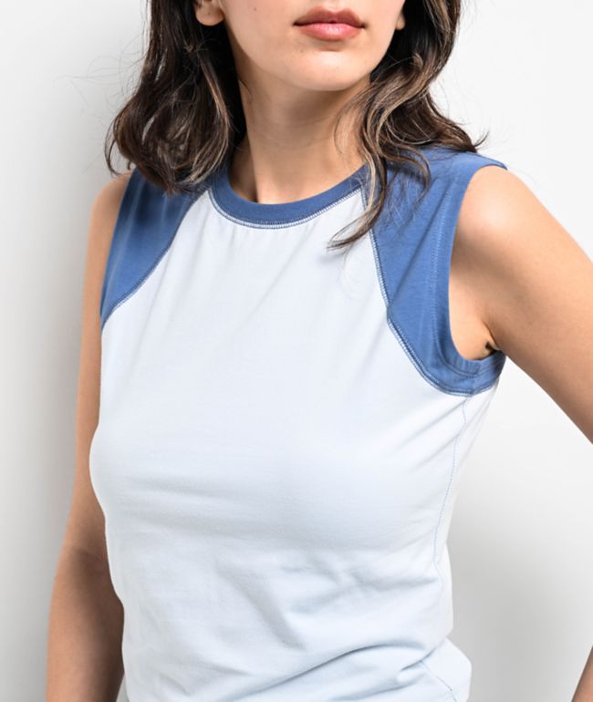 Zine Charlie Blue Raglan Tank Top - thumbnail 3
