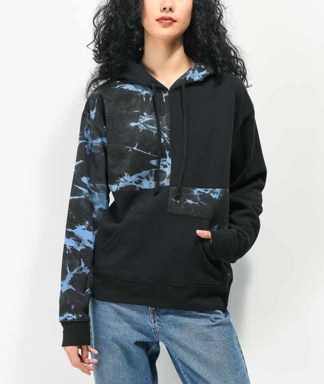 Zine Dani Patch Black & Blue Tie Dye Hoodie