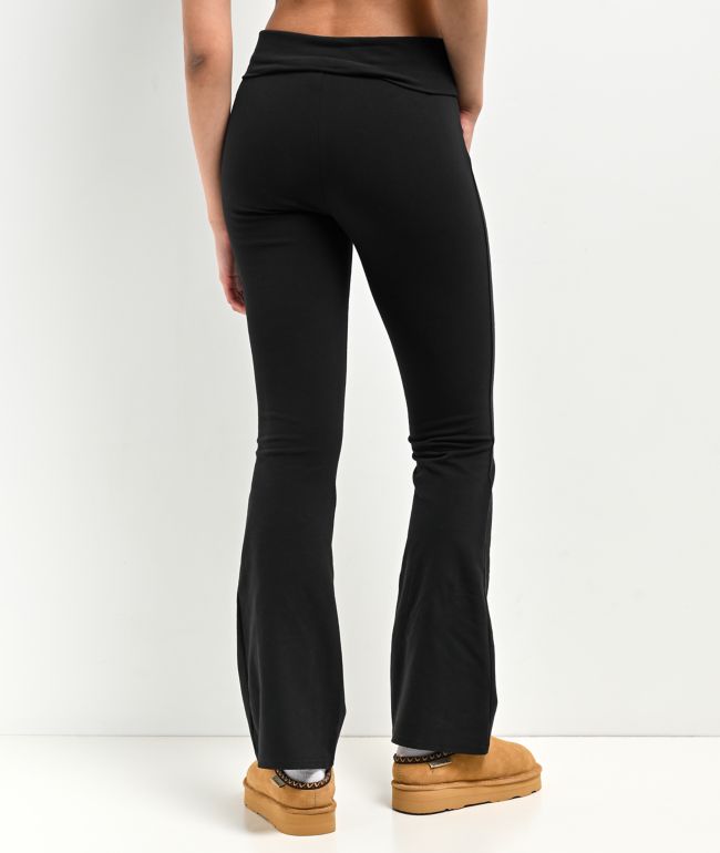 Zine Julia Black Foldover Flare Pants - thumbnail 2