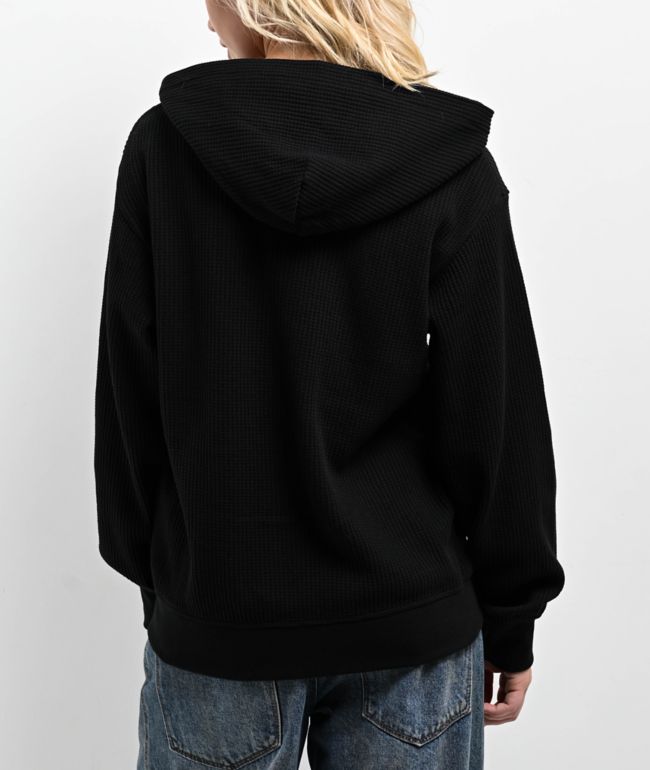 Zine Marusso Black Thermal Oversized Zip Hoodie - thumbnail 2