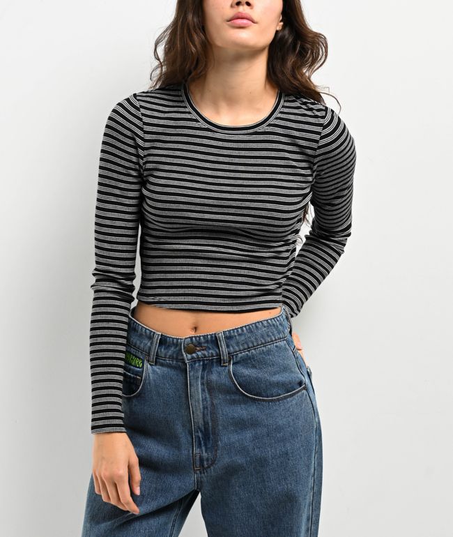 Zine Shiloh Black Long Sleeve Crop T-Shirt