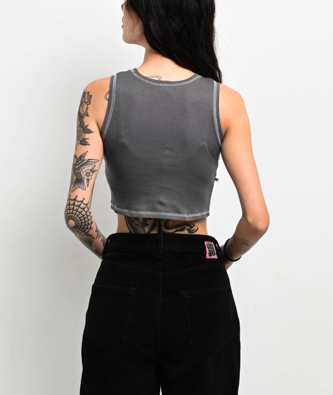 Zine Sunney Grey Crop Tank Top - thumbnail 2