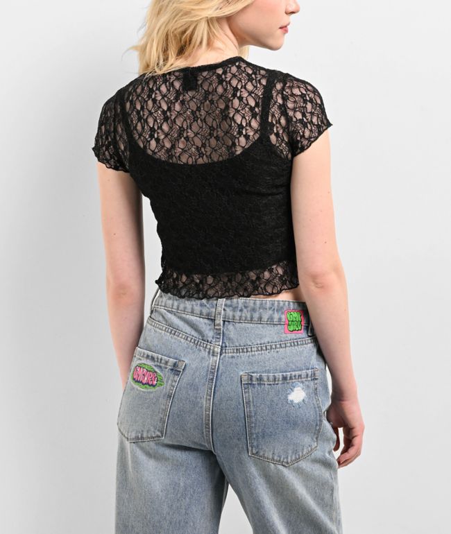 Zine Toulouse Black Lace Top - thumbnail 2