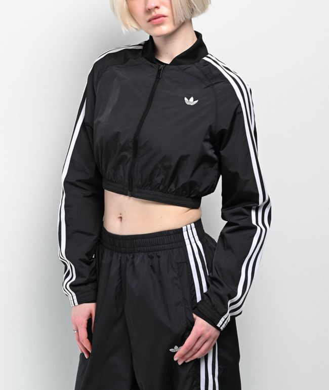 adidas Adicolor Teamgeist Black Crop Track Jacket