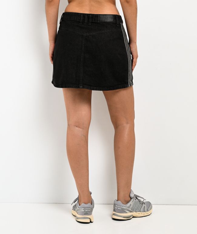 adidas Black Wash Denim Mini Skirt - thumbnail 2