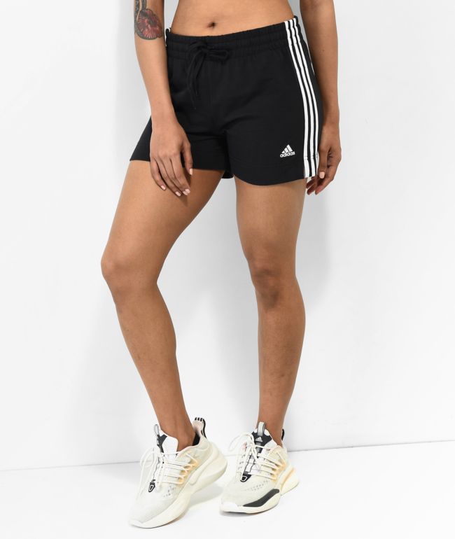adidas Essentials Slim 3-Stripe Black Shorts