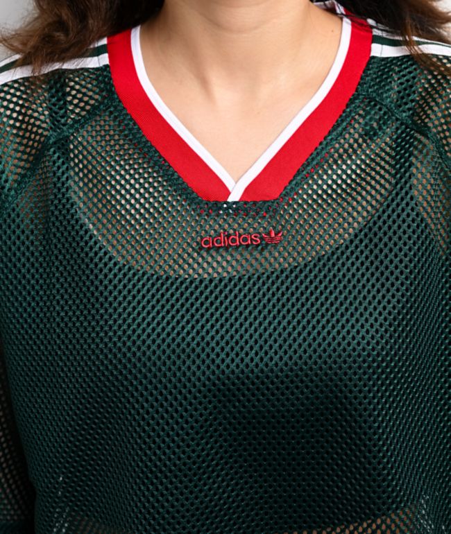 adidas Green Crop Mesh Jersey - thumbnail 3