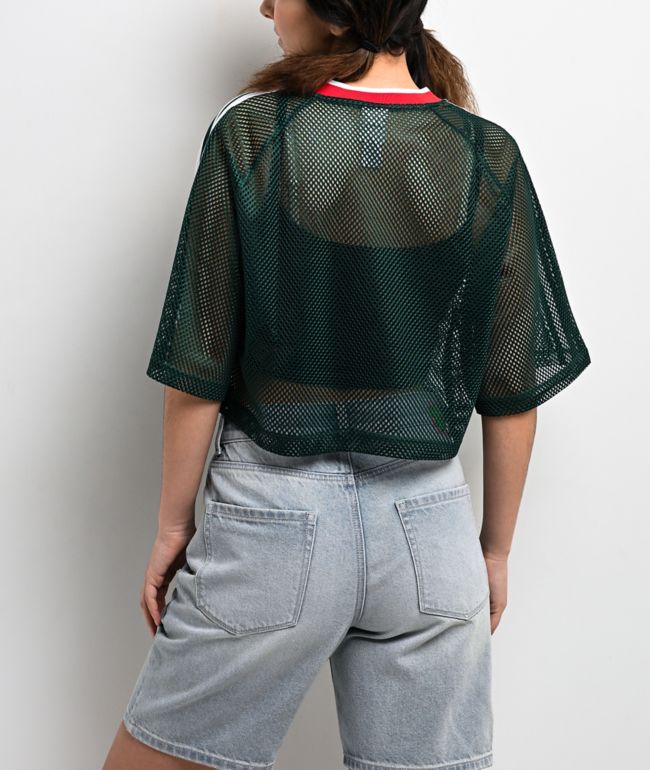 adidas Green Crop Mesh Jersey - thumbnail 2