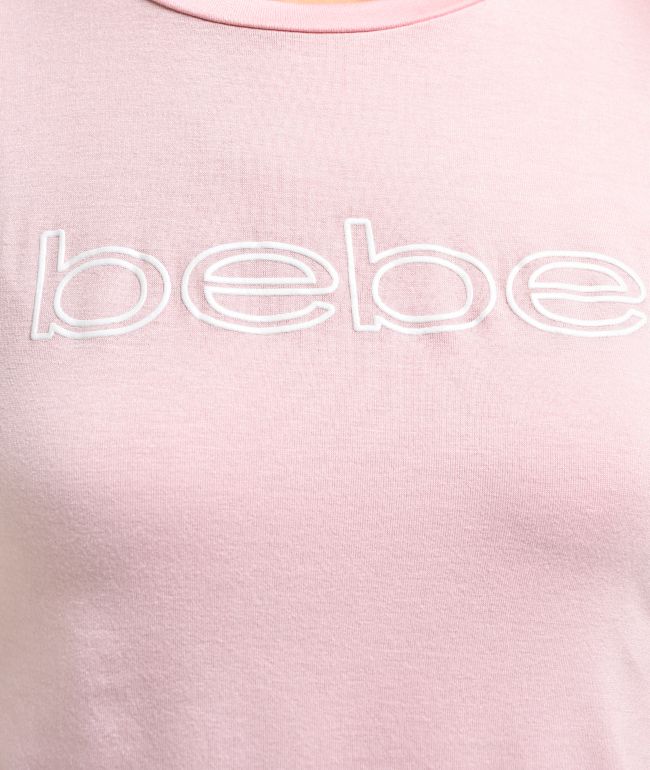 bebe Gloss Logo Pink T-Shirt - thumbnail 3