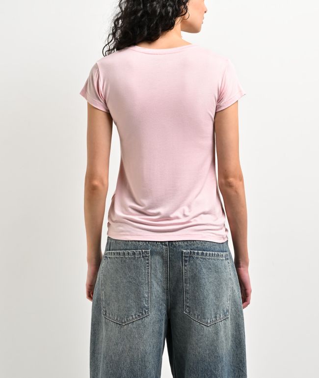 bebe Gloss Logo Pink T-Shirt - thumbnail 2
