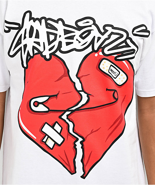 AD BOYZ by Junior H Broken Heart White T-Shirt | Zumiez