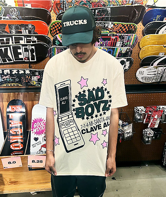 SAD BOYZ by Junior H Clave Ali Cream T-Shirt | Zumiez